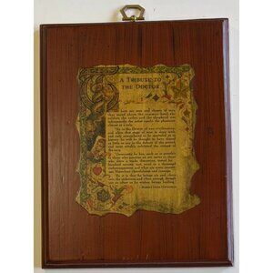Vintage A Tribute To The Doctor Wood Plaque Robert Louis Stevenson Arthur Szyk